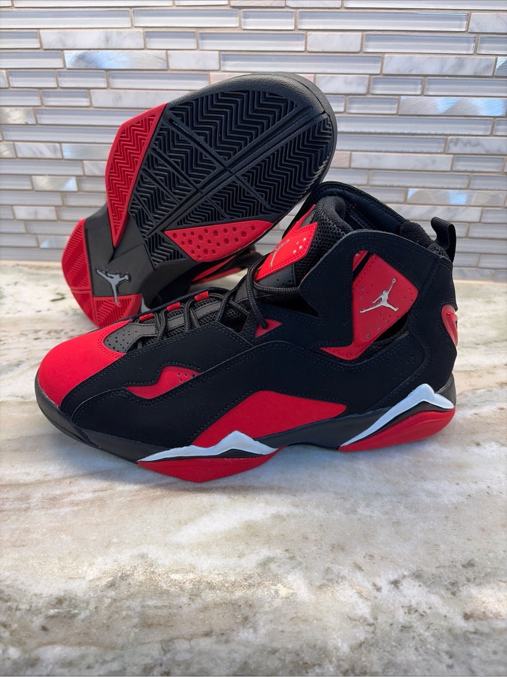 Air Jordan True Flight Black/Chrome - University Red Men’s - Size 10.5